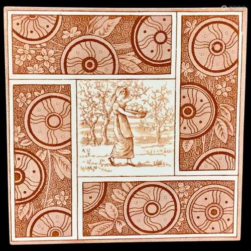 Artist Kate Greenaway Tile ~ Autumn ~ 1881