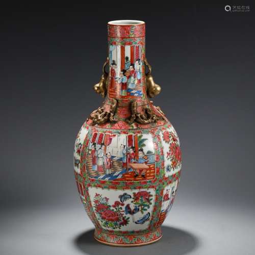 Flower bottle, pastel charactersSize, 43.8 19.5 cm in diamet...