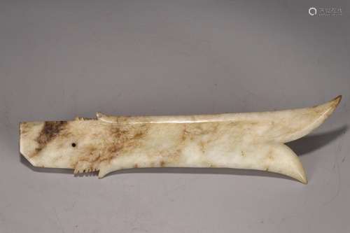 : hetian jade white jade beast grain Zhang26.6 cm long, 4.4 ...