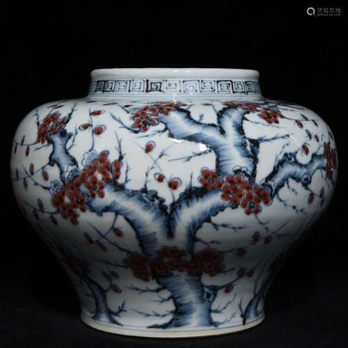 Blue and white youligong pot 20.5 x26 hong mei decorative pa...