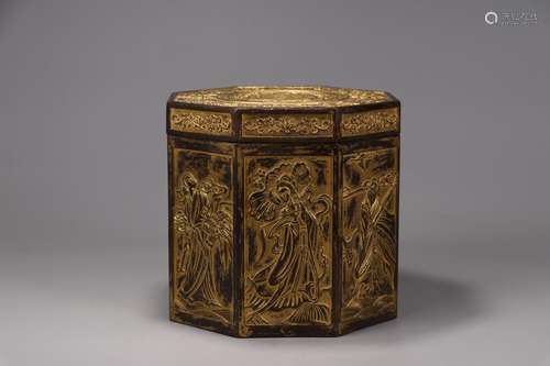 The eight immortals, "" copper paint gold box17 cm...