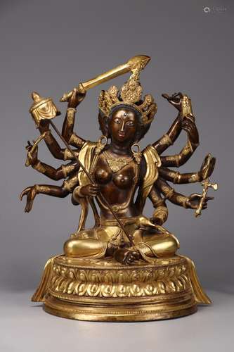 Mother Buddha cave: copper and gold22.5 cm in diameter, 36 c...