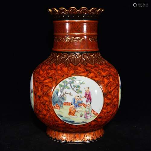 Wood window pastel YingXiWen flower bottle mouth, 27 by 18,