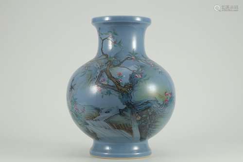 , "" blue glaze enamel fu lu shou wen bottleSize: ...