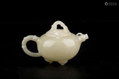 Hetian jade bamboo grain tea POTSSize: 8 13 cm wide high wei...