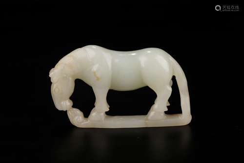 Furnishing articles, hotan white jade horseSize: 10 * 2.5 * ...