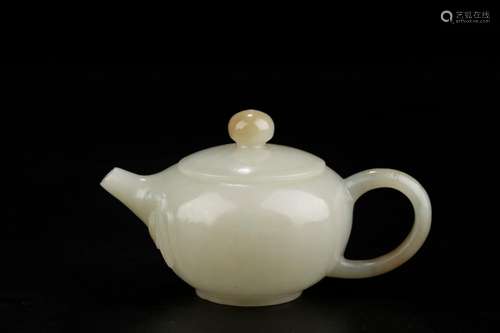 , hotan Bai Yuzhu leaf veins teapotSize: 6 12 cm wide high w...