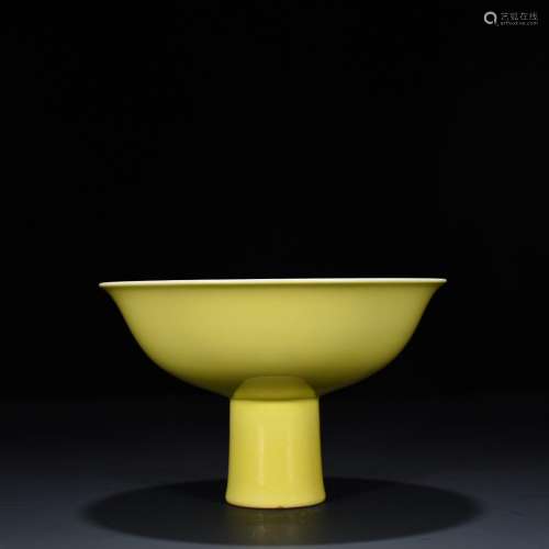 Lemon yellow glaze footed bowl 12 900 * 20 cm