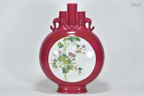 Carmine red glaze window flower tattoos on bottleHigh 30 cm ...