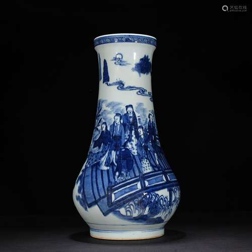 Stories of blue and white lines straight flask 54 * 24 cm