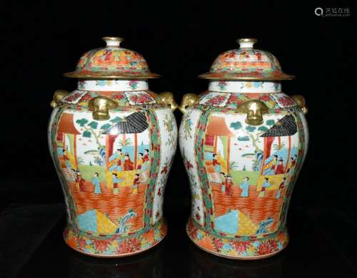 Canton enamel gold general stories of flowers and birds can ...