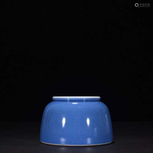 The blue glaze water chestnut water jar8 cm high 12.8 cm wid...