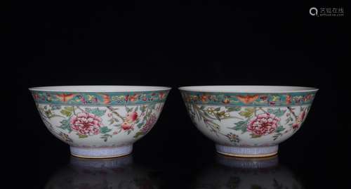 Powder enamel bowls a flower grain;7.2 x15.5