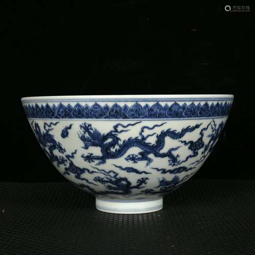 10 dragon heart bowl of blue and white10.7 cm diameter 20.3 ...