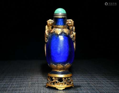 Chinese Old Beijing Glaze gold-plated Handmade Exquisite Snu...