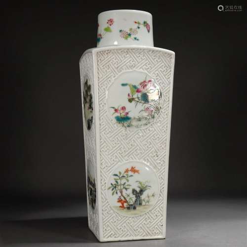 A Porcelain Incised 'Wan Symbol, Flower, Bird, Landscape...
