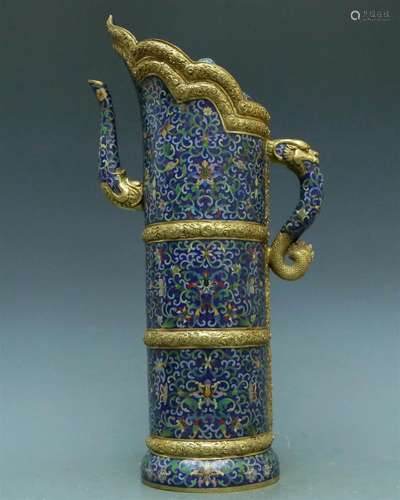 A Wonderful Cloisonne 'Scrolling Lotus' Ewer