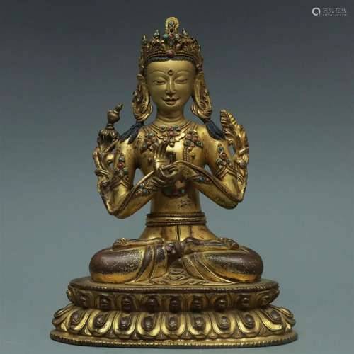 A Magnificent Gilt-Bronze Figure Of White Tara