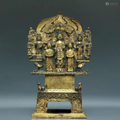 A Wonderful Gilt-Bronze Figure Of Buddha Shakyamuni