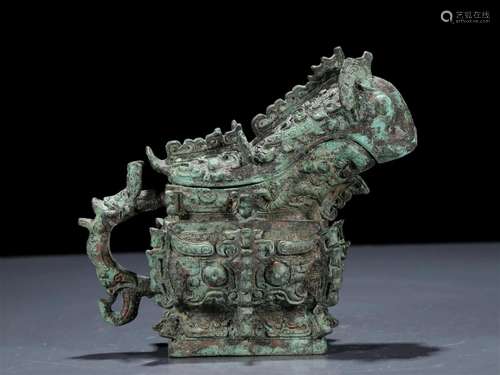 A Marvelous Bronze 'Animal Mask' Ewer