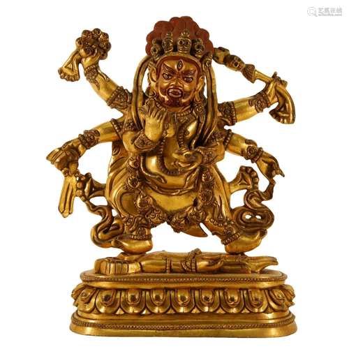 A Gilt-Bronze Figure Of Vajrapani