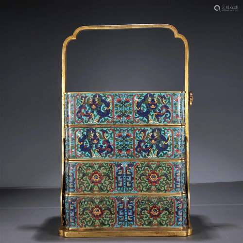 A Fabulous Cloisonne 'Dragon& Scrolling Lotus' B...