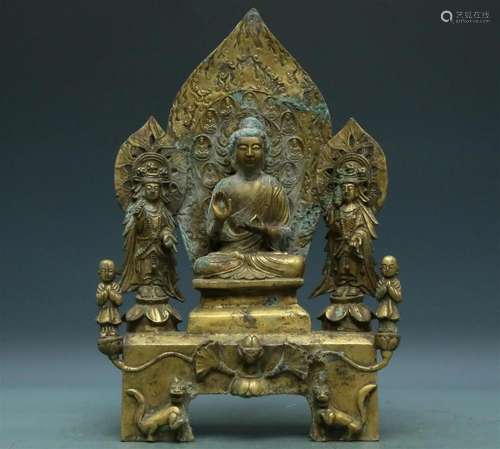 A Superb Gilt-Bronze Figure Of Buddha Shakyamuni