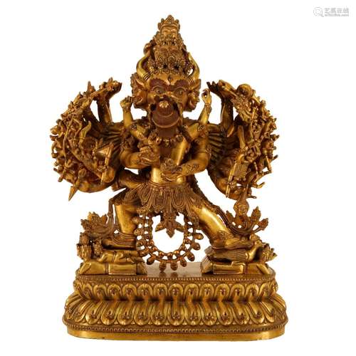 A Gilt-Bronze Figure Of Yamantaka Vajrabhairava