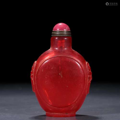 A Red Glass Sunff Bottle