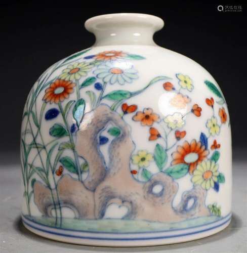 A Marvelous Blue And White Doucai 'Flower' Water Pot