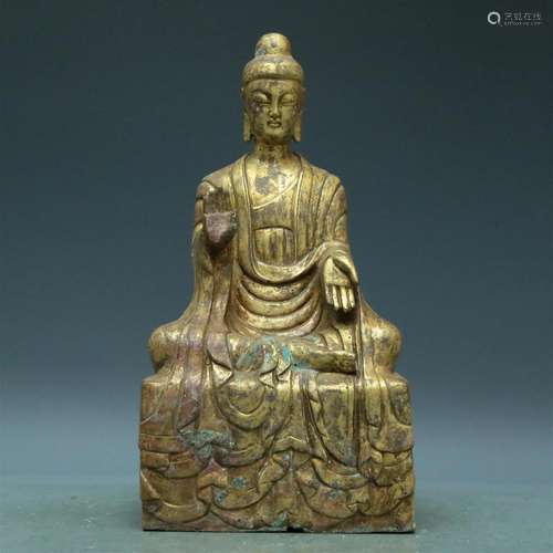 A Wonderful Gilt-Bronze Figure Of Buddha Shakyamuni