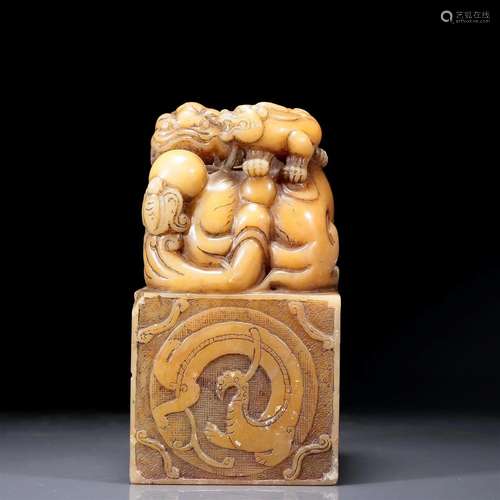 A Superb Soapstone 'Lion' Seal