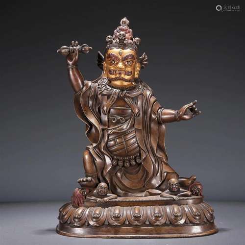 A Magnificent Gold-Painted-Bronze Figure Of Vajrapani