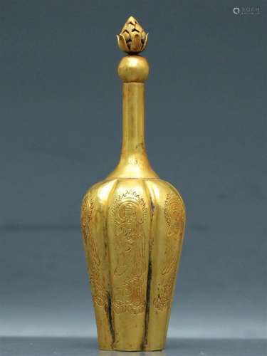 A Superb Gilt-Bronze 'Buddha Shakyamuni' Vase