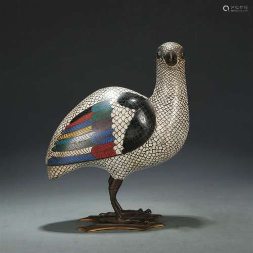 An Exquisite Cloisonne Pigeon