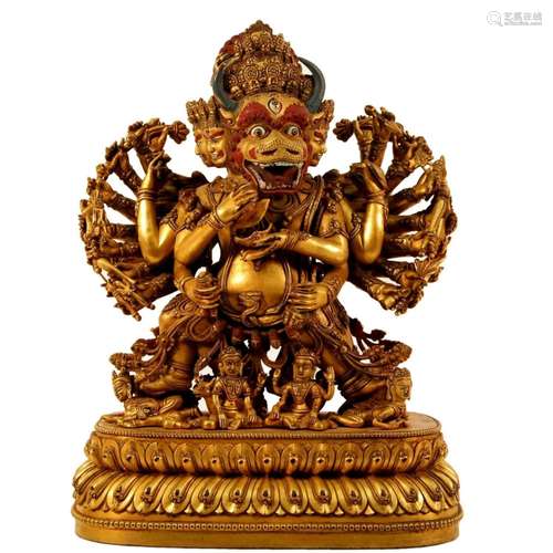 Gilt Bronze Figure of Yamantaka