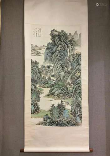 A Superb Chinese Ink Painting Hanging Scroll By Zhang Daqian