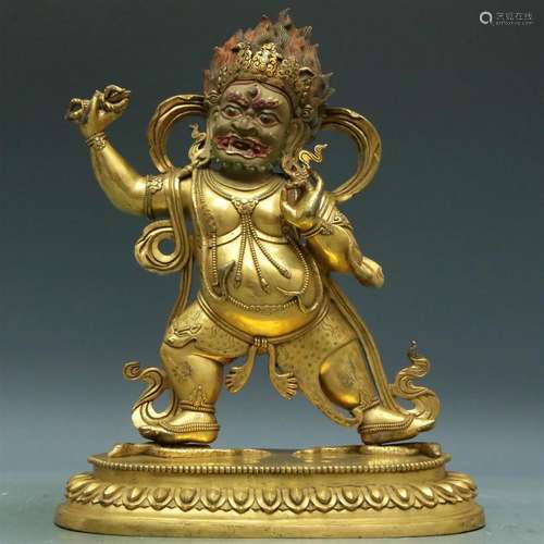 A Marvelous Gilt-Bronze Figure Of Vajrapani