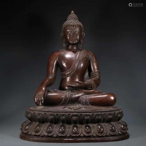 A Massive Bronze Figure Of Buddha Shakyamuni