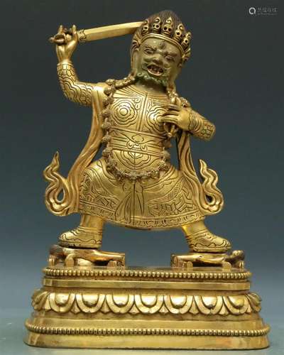 A Marvelous Gilt-Bronze Figure Of Vajrapani