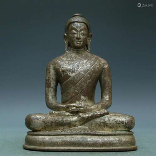 A Brilliant Silver-Bronze Figure Of Buddha Shakyamuni