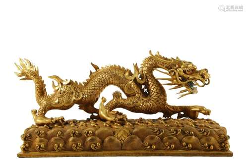 A Gilt-Bronze Dragon