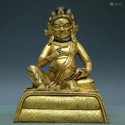 A Magnificent Gilt-Bronze Figure Of Kubera