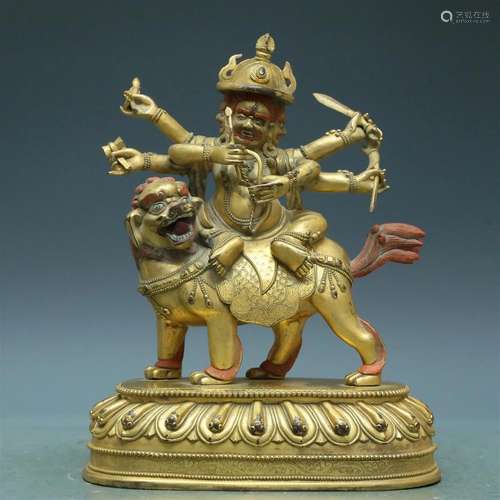 A Magnificent Gilt-Bronze Figure Of Dakini