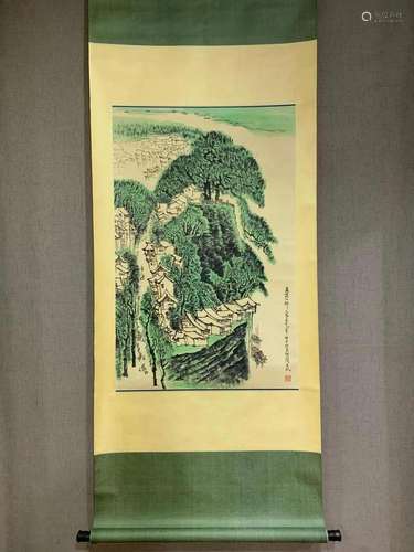 An Exquisite Chinese Ink Painting Hanging Scroll By Li Xingj...