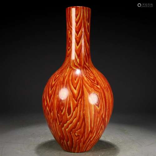 A Wonderful Faux Bois-Enameled Vase