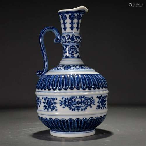 A Blue And White 'Flower' Pouring Vessel