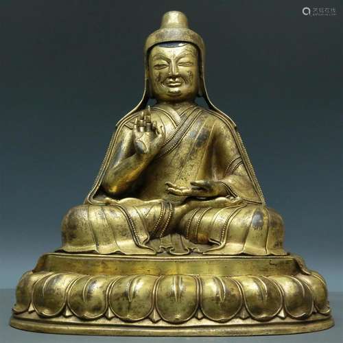 A Wonderful Gilt-Bronze Figure Of Brog.Mi With Inscriptions