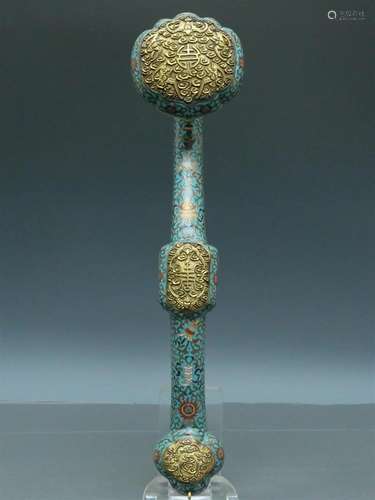 A Fabulous Cloisonne 'Scrolling Lotus& Weapons Of Th...