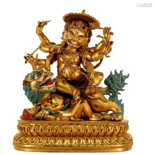 Gilt Bronze Tibetan Buddhist Figure